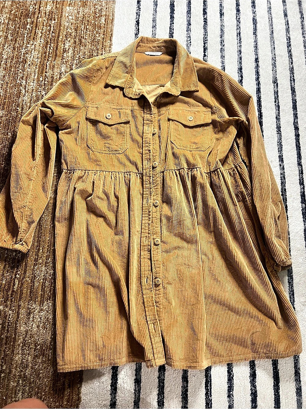 American Eagle Corduroy Mini Dress in Brown Size Large